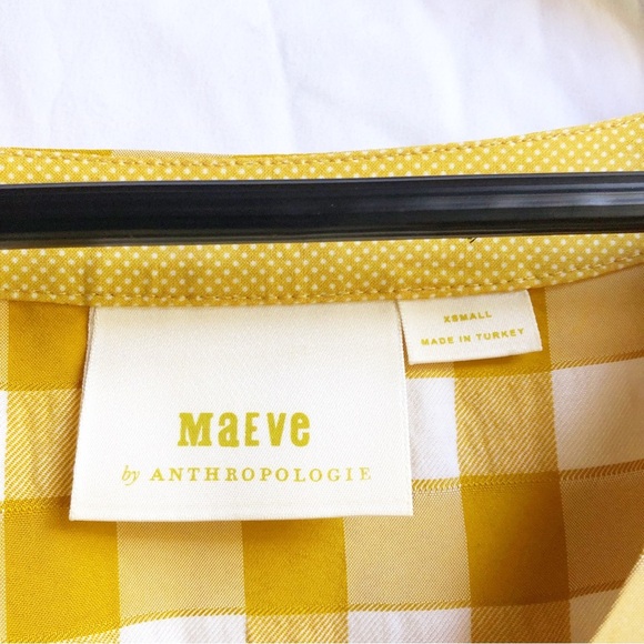 ANTHROPOLOGIE | MAEVE APRIL BABYDOLL GINGHAM IN YELLOW DANDELION X-SMALL - Picture 5 of 8